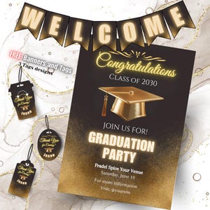 faire-part de remise des diplômes | Remise des diplômes | Invitation modifiable de fête de remise des diplômes | Faire-part de remise des diplômes imprimable