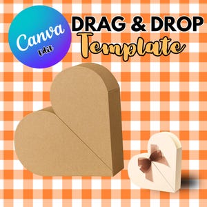 Heart Box Template: DIY Party Favors, Editable Canva Design (PDF Download)