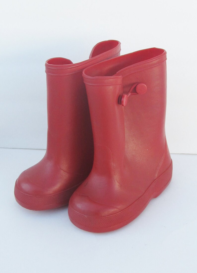 Vintage Child's RED RUBBER Rain Boots sz5 Etsy