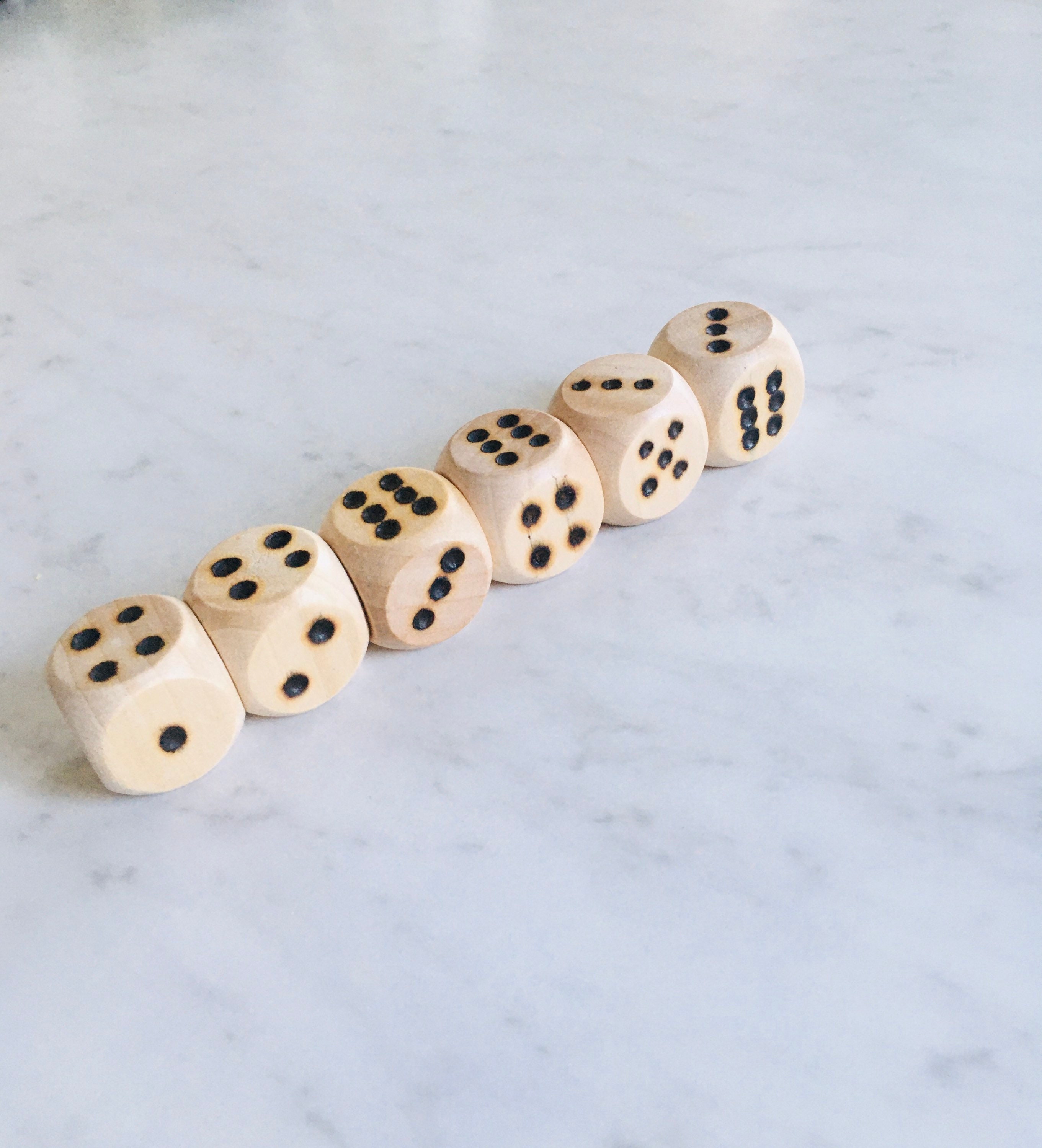 6 Game Dice / Handcrafted Burnt Wood Dice Rounded Edge Etsy