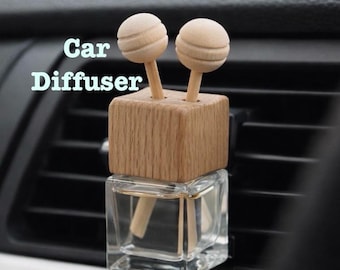 Handmade Natural Wood Car Diffuser Vent Clip Set – Refillable Car Scent Fragrance