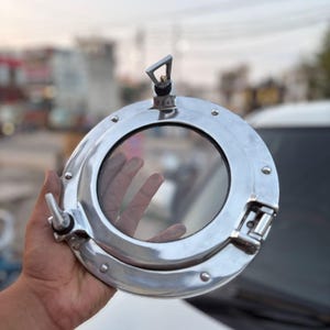 Handmade Nautical Wall Decor Window Transparent glass Porthole, Maritime Ship Boat Round Porthole, Available in 07 Size