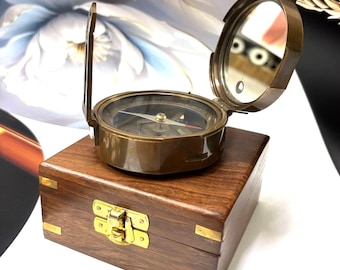 Nautical Brass Prismatic Compass Replica, Maritime Gift