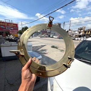 Nautical Brass Maritime Antique Ship Boat Round Porthole ~ Handmade Wall Decor Window glass Porthole ~ Available in 06 Size