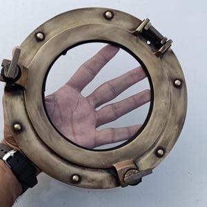 Brass Finish Maritime Ship Boat Round Porthole ~ Handmade Nautical Wall Decor Window glass Porthole ~ Available in 07 Size