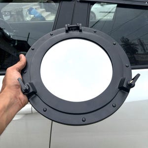 Black and chrome Finish Maritime Ship Boat Round Porthole ~ Handmade Nautical Wall Decor Window glass Porthole ~ Available in 07 Size
