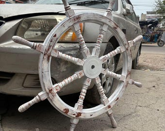 Nautical Wooden Ship Wheel, Scurf Mark Sailor Decor Wall Hanging Gift item, various Size