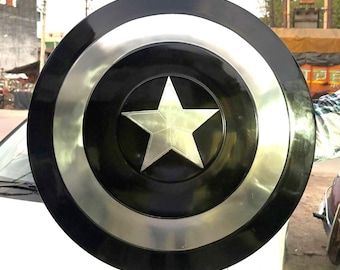 Captain America Black Shield, First Avengers Movie Metal Prop Replica Handmade Item, Various Size