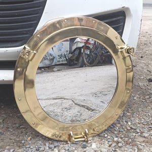 Handmade Brass Finish Porthole: Nautical Wall Decor, Maritime Ship Window