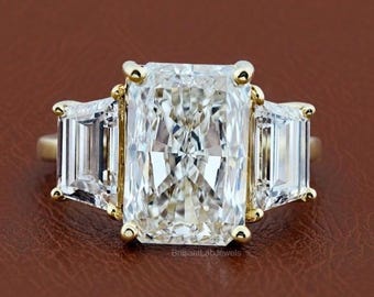 6.20 CTW Radiant Diamond Ring , Lab Grown , Proposal Ring , Anniversary Ring , Engagement Ring , Wedding ring for her