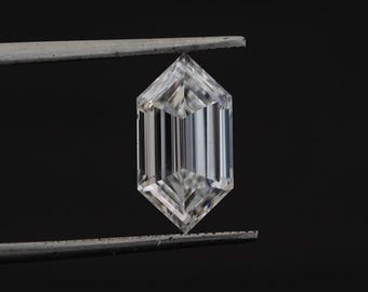 Hexagon Cut Lab Grown Diamond Loose, Conflict Free Diamond For Jewelry, Long Hexagon Diamond Available in Various Size, Antique Cut Diamond
