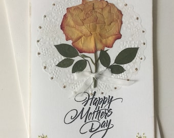 De Lujo 3d Tarjeta hecha a mano Toppers Adornos Mariposa Verdes Rosas Beiges