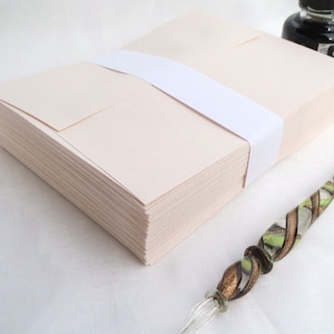 Vintage Champagne A2 Social Envelopes with Square Flap, 75 Pink Envelopes, Weddings or Announcement