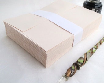 Vintage Blush Pink A2 Envelopes, 50 Square Flap Envelopes