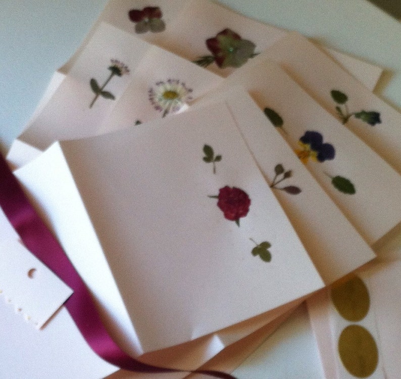 Stationery Notes Pressed Flowers Gift Set for Her Letter Etsy