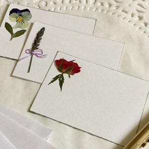 Mini Notes, Enclosure Cards, Pressed Flowers Card Set, 10 Small Flat Cards, Gift Cards image 8