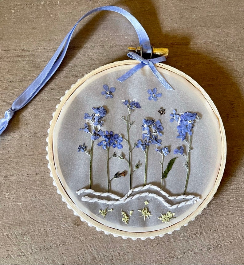 Me Not Gift Memorial Gift Pressed Flowers Blue Etsy