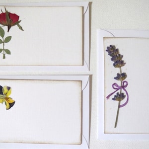 Mini notes, cartes de pièces jointes, jeu de cartes de fleurs pressées, 10 petites cartes plates, cartes-cadeaux