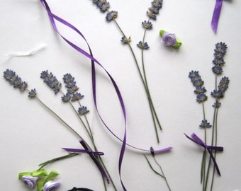 Pressed English Lavender Stems for crafting, Pressed Flowers Supplies, Floral Crafts, Lavender For Wedding Stationery, 12 stems