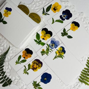 Mini Notes, Enclosure Cards, Pressed Flowers Card Set, 10 Small Flat Cards, Gift Cards image 2