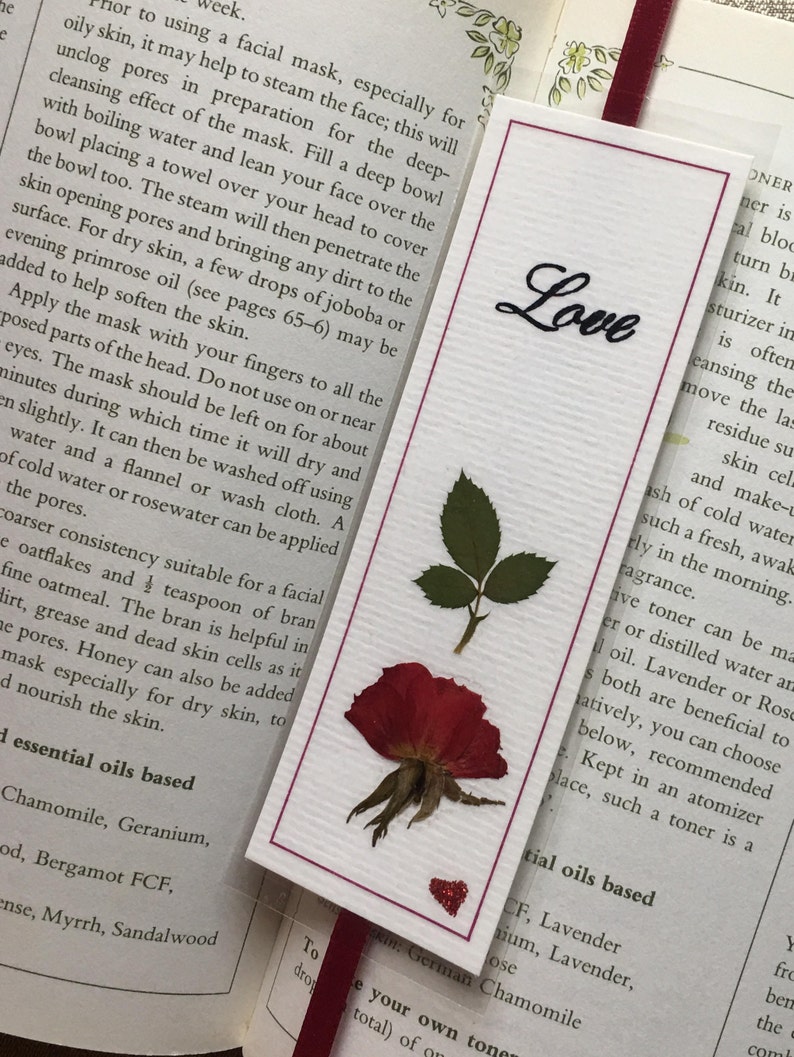 Love Bookmark Set of 4 Rose Bookmarks Valentines Day Gift Etsy