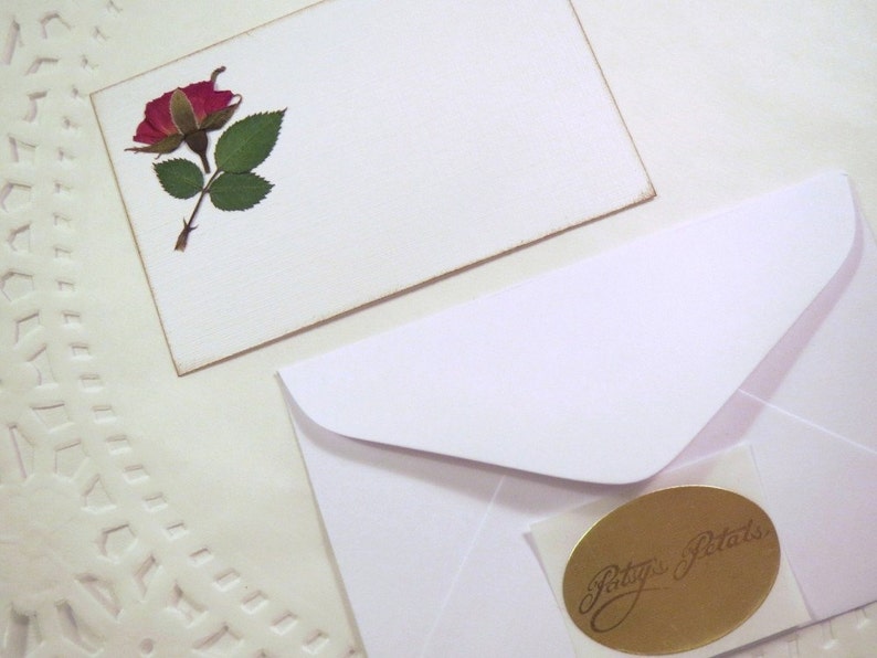 Mini Notes, Enclosure Cards, Pressed Flowers Card Set, 10 Small Flat Cards, Gift Cards image 5