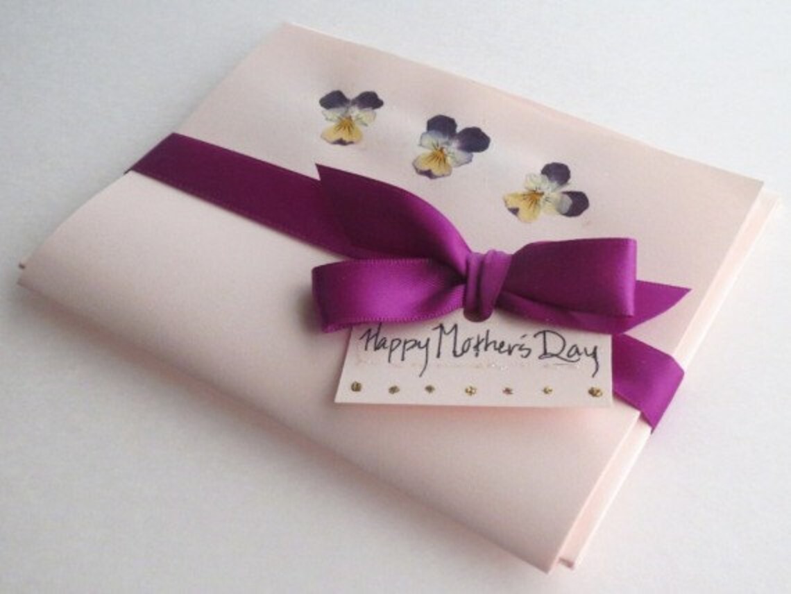 Stationery Note Set Pressed Flower Writing Paper Pansy Etsy