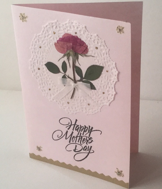Mothers day card  pink rose