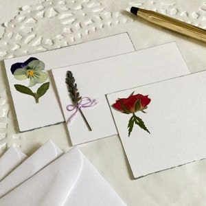 Mini Notes, Enclosure Cards, Pressed Flowers Card Set, 10 Small Flat Cards, Gift Cards image 4