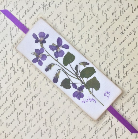Marque-page fleur violette Séché Fleur Accessoire de - Etsy France