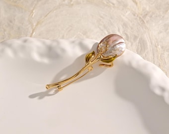 Vintage MIKIMOTO 14k Gold Pearl Brooch Pin Solid 14kt 585 Cultured