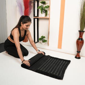 Black Yoga Mats Organic Non-Slip Eco-Friendly Exercise Mat for Pilates & Home Workouts