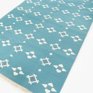 Handmade Natural Cotton rug, Modern Pettern Design Cotton Area Rug, Flatweave Rug, Vegetable Dyed Indian Dhurrie,Reversible Kilim Home Decor