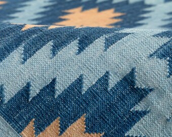 Handwoven 8X10 FT Vegetable Dyed Cotton Dhurrie, Handwoven Reversible Rug, Modern Cotton Rugs, Bedroom Rug, Traditional Rug, Large Area Rug