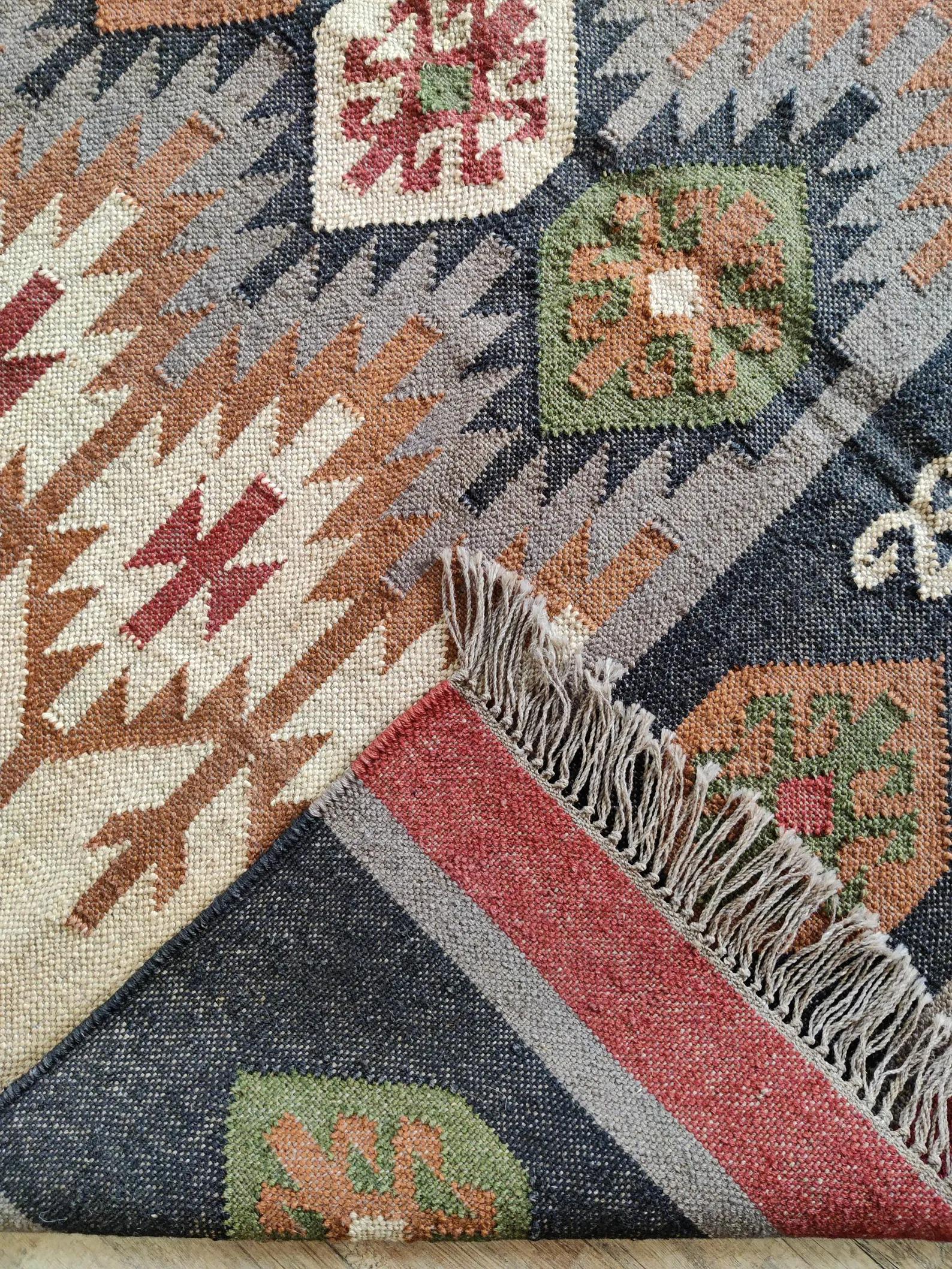 Antique Hand Knotted Persian Wool Jute Rug - Vintage Turkish Kilim ...