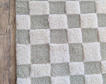 Moroccan Beni Ourain Rug, Hand Knotted Wool Berber Rug, Custom Made Genuine Lamb Wool, Traditional Morocco Rug