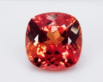 Certified Natural Padparadscha Sapphire Cushion Cut Gemstone (10–12 Ct) – Ceylon Pink Orange