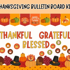 Printable Thanksgiving Bulletin Board Kit,november Classroom Decor ...