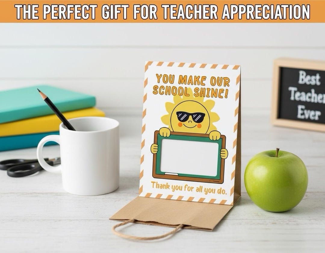 Back to School Teacher Gift Card Holder Printable, Teacher Appreciation ...