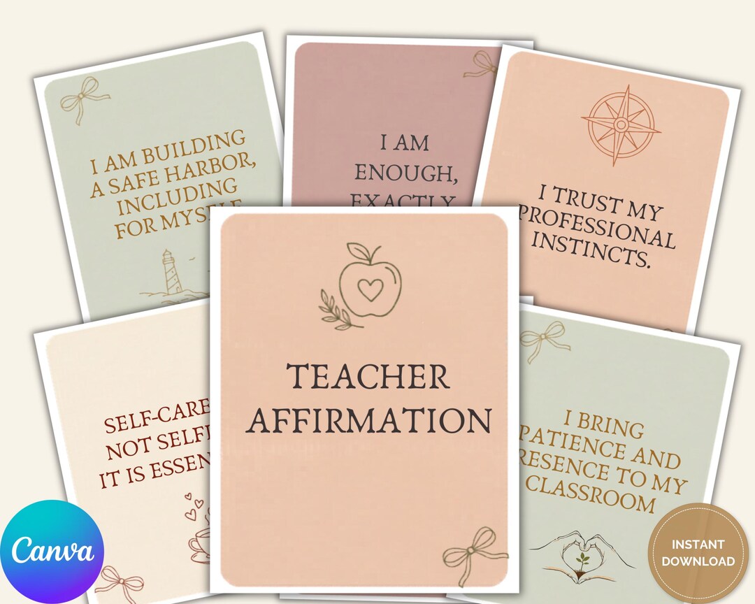 Teacher Affirmation Cards Printable | 24 Cards PDF | Coquette Classroom ...