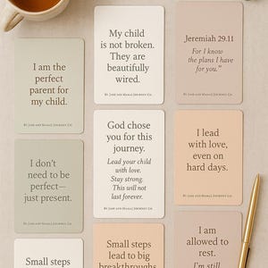 Printable Affirmation Cards for Autism Moms-Faith-Based Self-Care & Encouragement-Instant Digital Download.