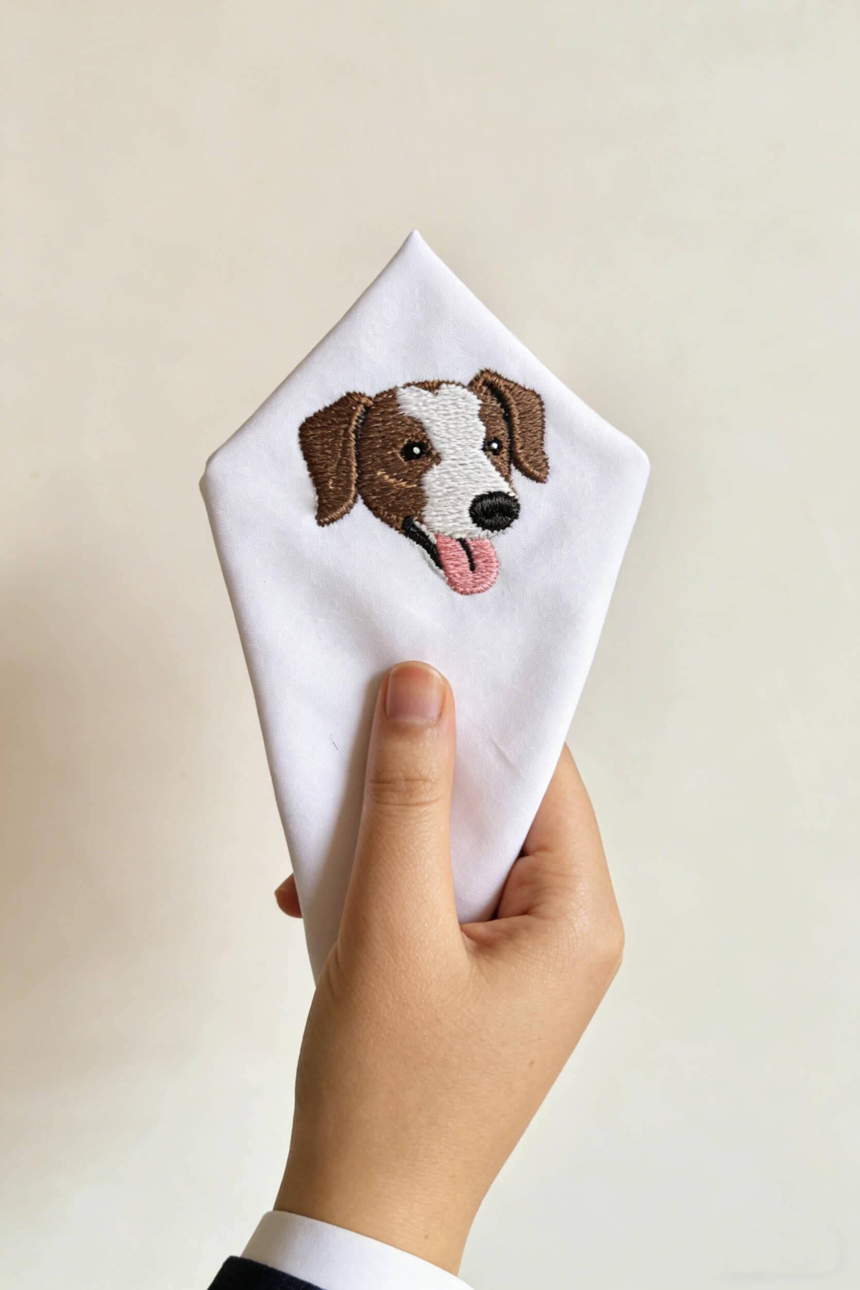 Personalized Cotton Pocket Square Embroidered Great Wedding and Birthday Gift for Groomsmen Pet Lovers Mens 26010801