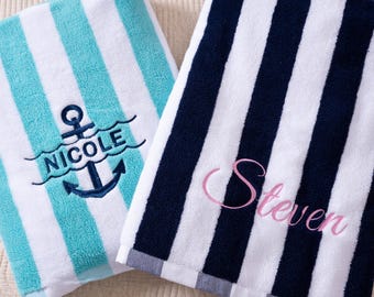 Toalla de playa bordada personalizada de 76 x 152 cm (30 x 60 pulgadas), regalo para despedida de soltera, toalla personalizada, regalo para viaje de chicas LXY2605