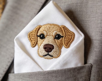 Personalized Embroidered Men Pocket Square Wedding Gift Pet Lovers 26022605