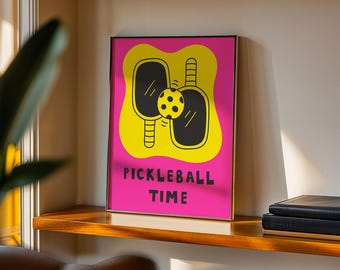 Bold Pickleball Time Kunstdruck - Retro Sport Dekor