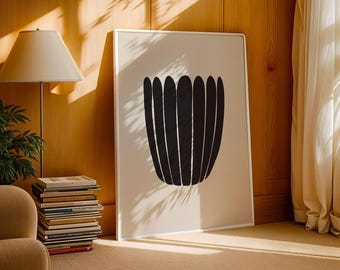 Impresión minimalista de formas negras, póster de arte moderno escandinavo
