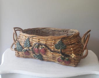 Handcrafted Large Rustic Strawberry Basket - Made in The Philippines - Cottage Decor