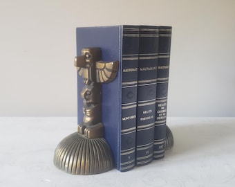 Pair of Vintage Bronze Thunderbird Native American Totem Bookends