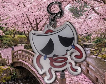 The Digital Circus Gangle Sad Mask Acrylic Keychain Bag Charm