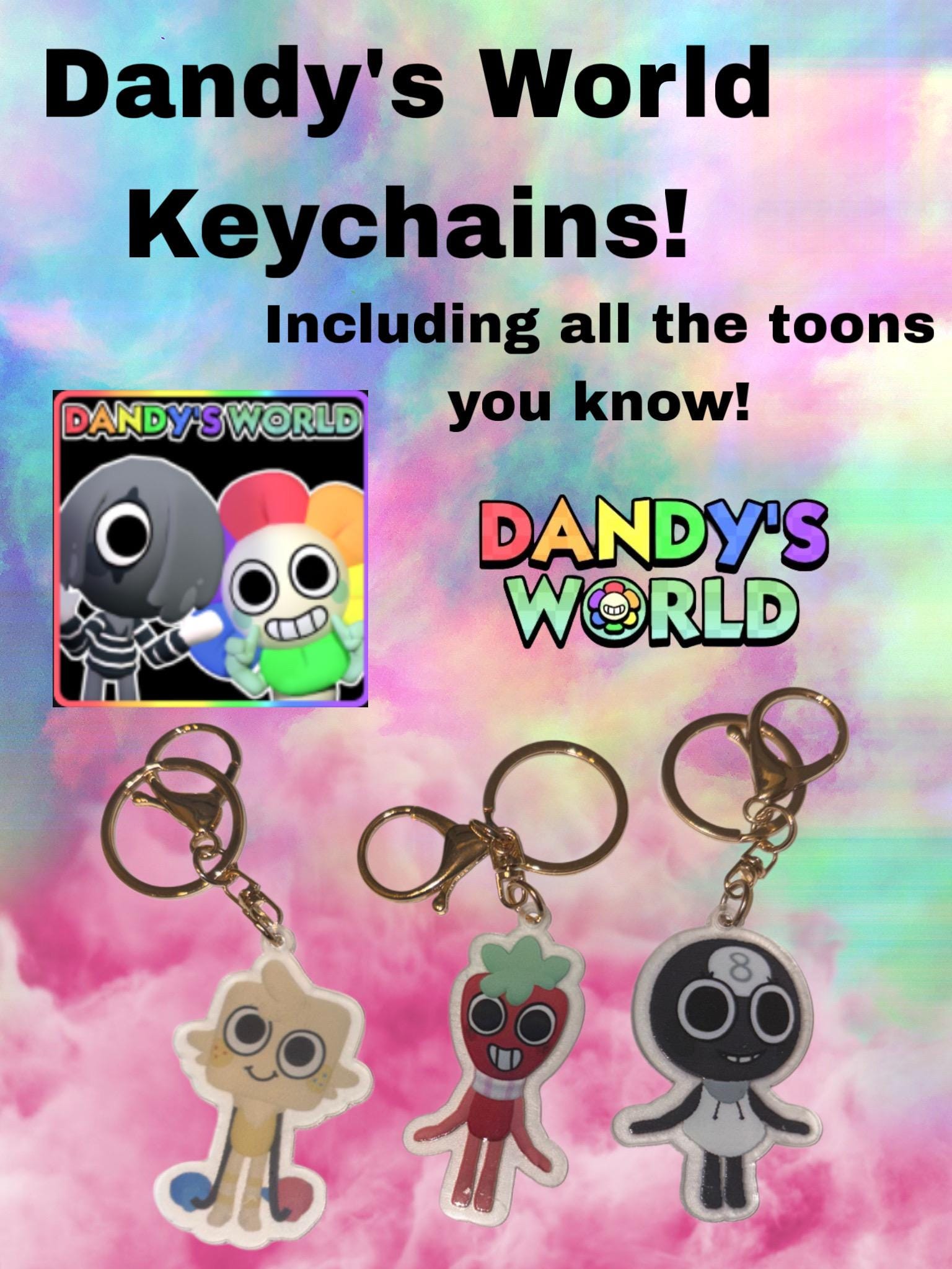 Dandy's World Keychain, Acrylic, Backpack Charm, Bag Charm, Cute ...